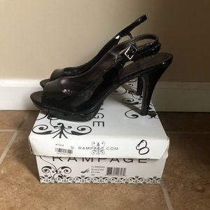 Rampage Black Strap Heels